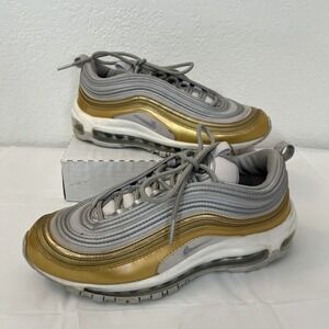 Nike Air Max 97 SE Womens Shoes Vast Grey Metallic Gold AQ4137 001 Size 8.5 Gray